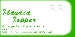 klaudia kopper business card